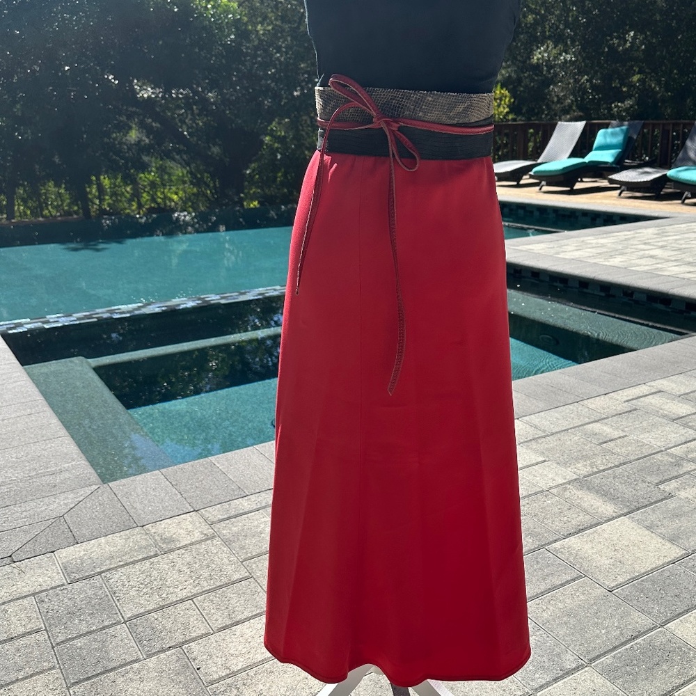 Lafayette 148 Red A-Line Organic Cotton Skirt